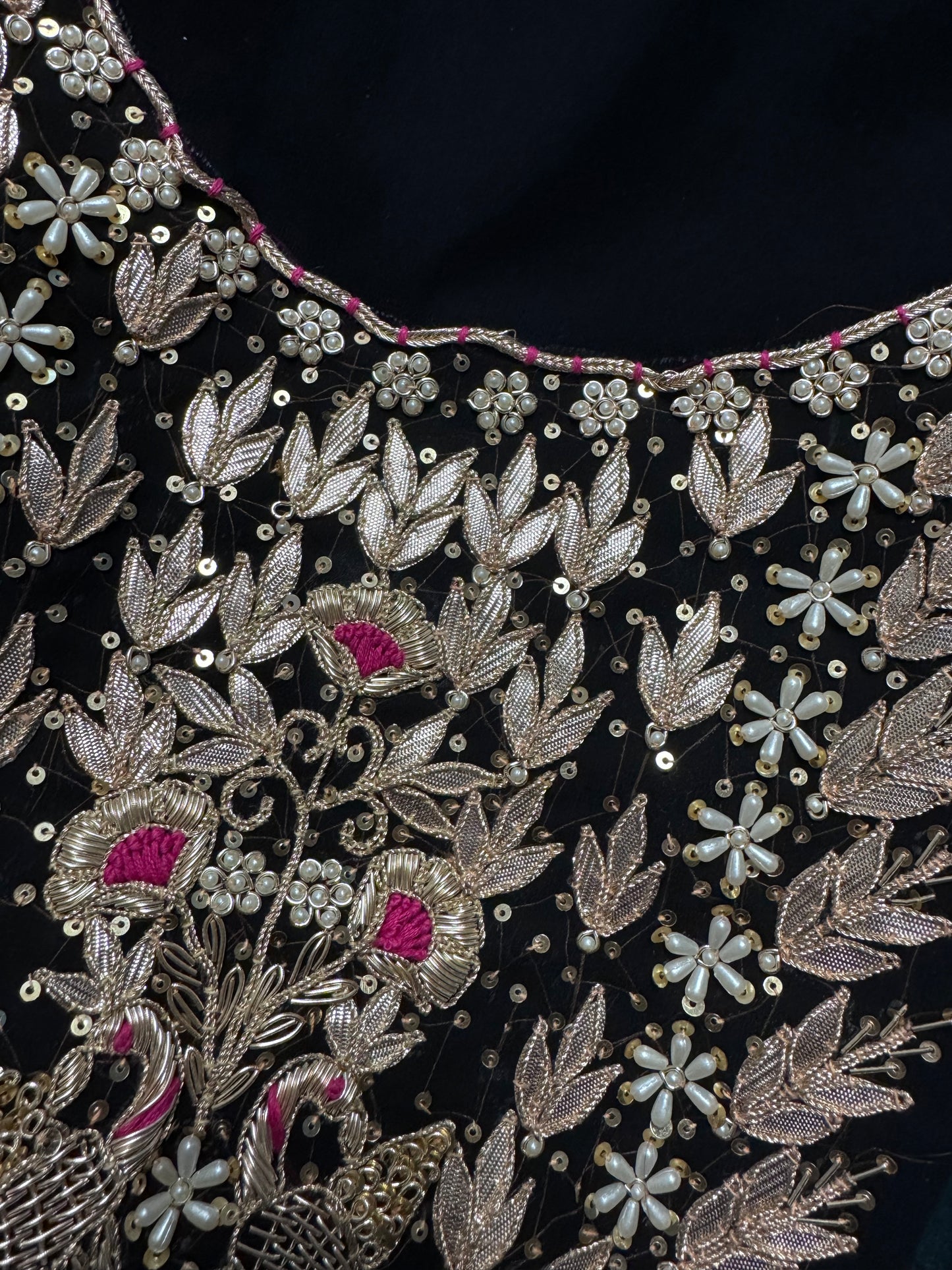 Georgette Black Unstitched Suit