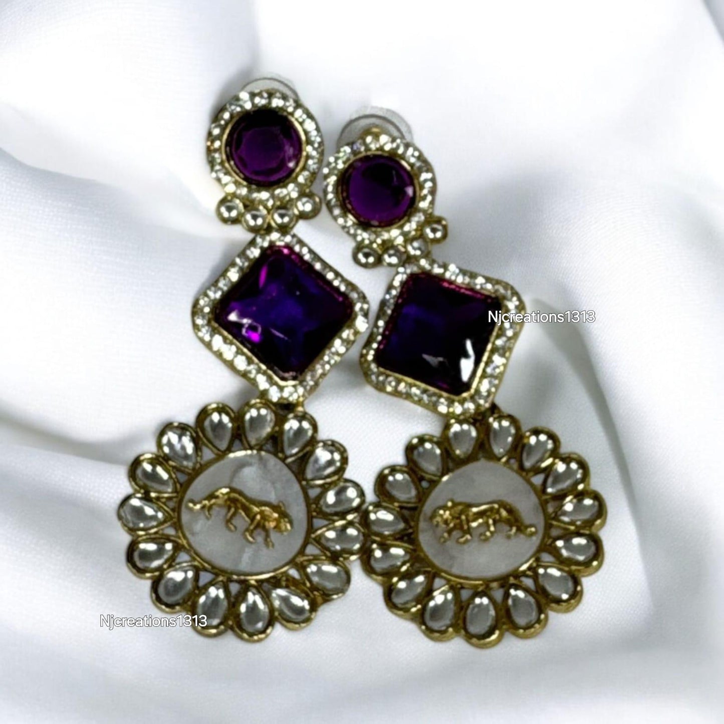 Sabya Inspired Earrings in Purple