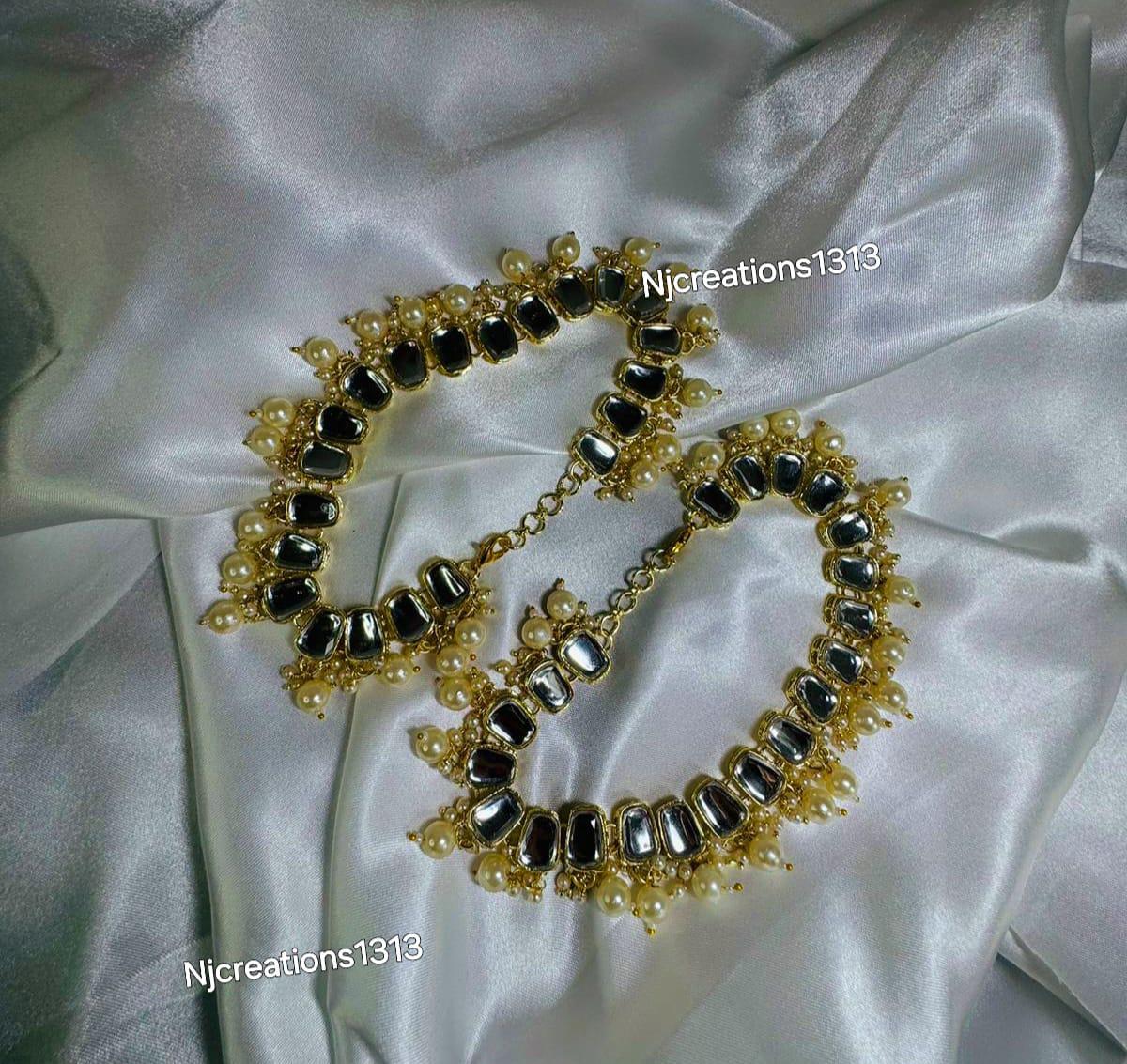 Kundan Acklets Detailed with Pearls