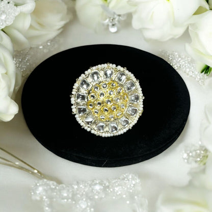 Adjustable Ring Detailed with Stones