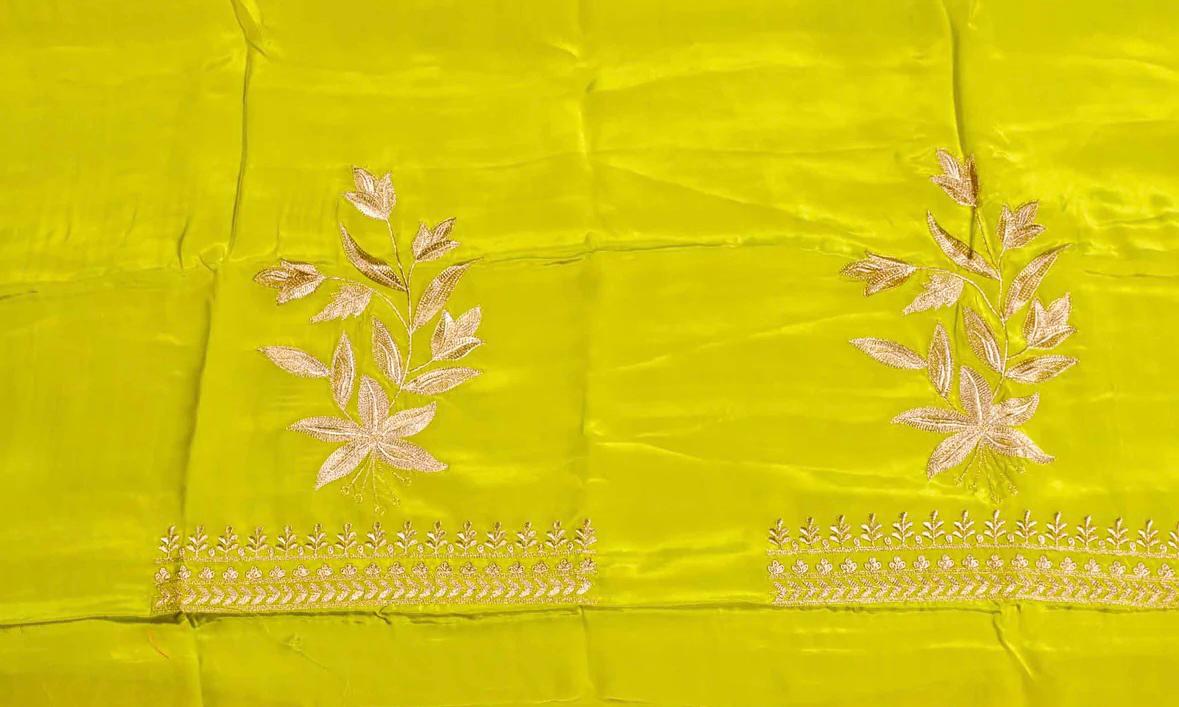 Glass Tissue Suit with Beautiful Tilla Work