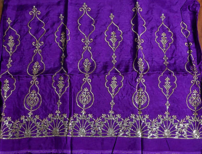 Pure Silk with Organza Dupatta Purple