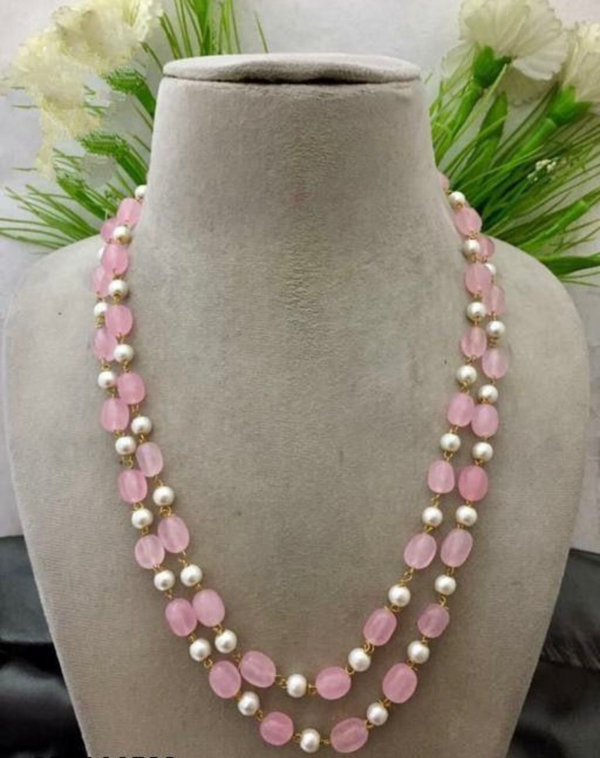Double Layered Pink Beaded Mala