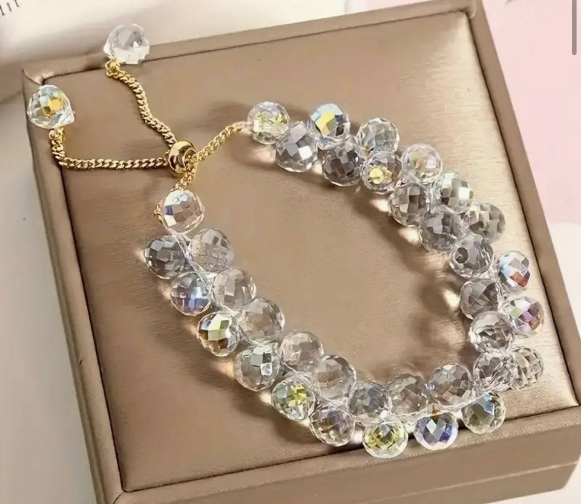 Crystal Beads Bracelet (White Shade)