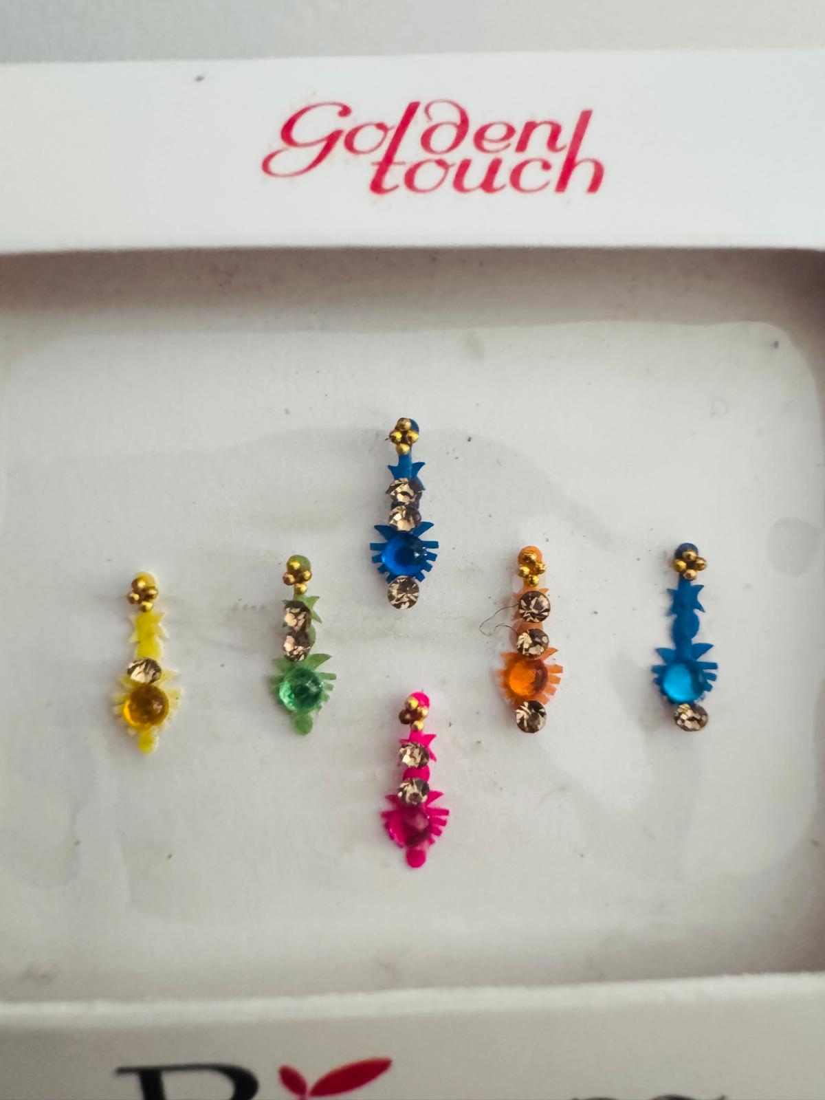 Vertical Style 7 Colorful  Bindis in One Pack