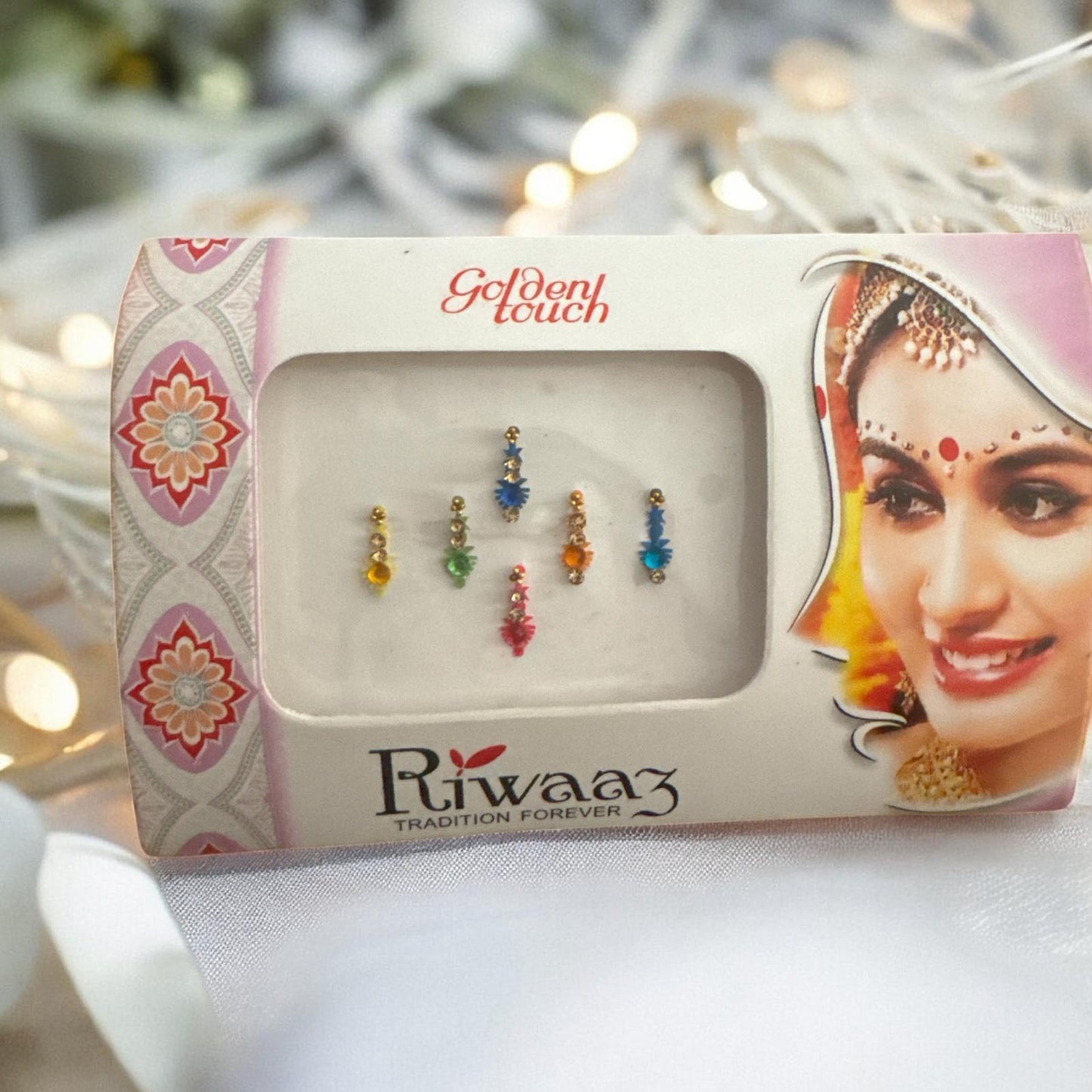 Vertical Style 7 Colorful  Bindis in One Pack