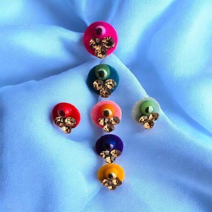Round Colorful Bindis small pack Defined with Stones