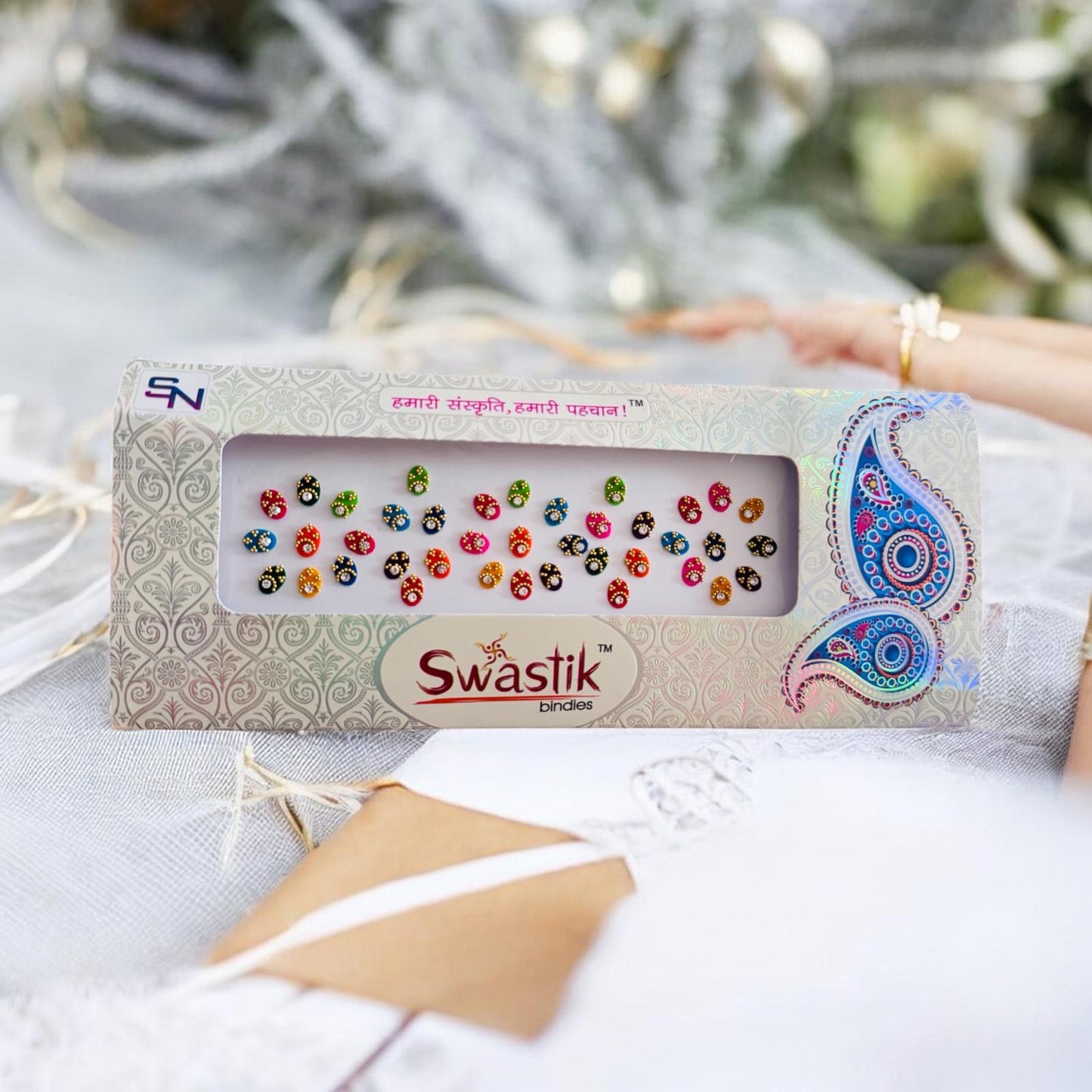 Oval Shape Multiple Colorful Bindis in One Pack