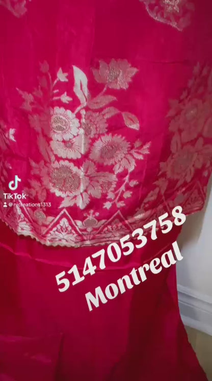 Red Pure Banarasi  Suit